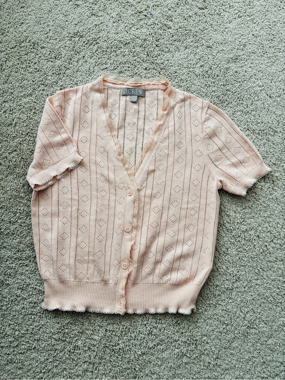 J. Crew Women's Short-Sleeve Button Cardigan 100% cotton